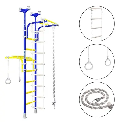 Gimnastična lestev – telovadna, švedska lestev za dom in otroke Transformer - modra
