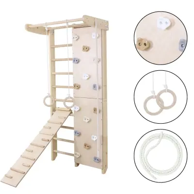 Gimnastična lestev – telovadna, švedska lestev za dom in otroke Kombik 2 les