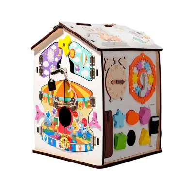 Didaktična manipulativna tabla za otroke Hiša - barvna