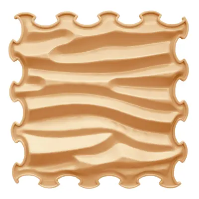 Senzorična podloga igralna za otroke Waves hard (toga) 1 kos - Karamelno mleko