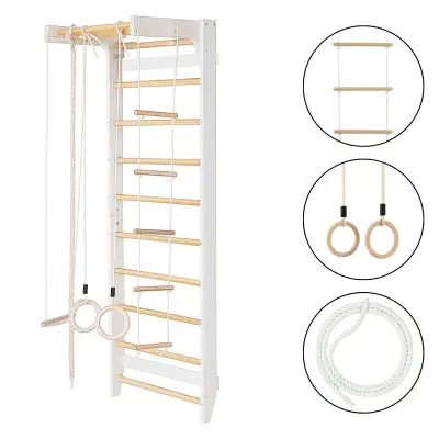 Telovadna, švedska lestev za dom Cherry Plus - beli les