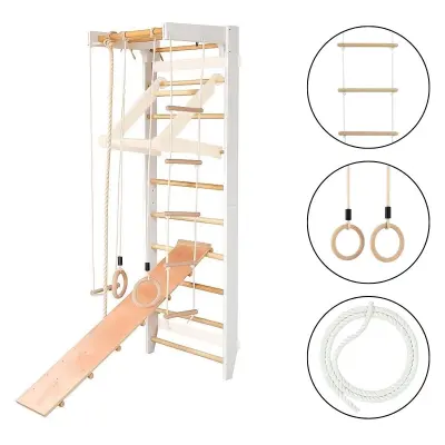 Telovadna, švedska lestev za dom Cherry Max - beli les