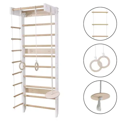 Telovadna, švedska lestev za dom Skandi iz belega lesa