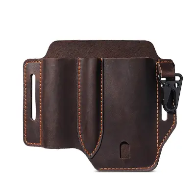 Usnjena taktična torbica EDC - večnamenska torbica z univerzalno sponko