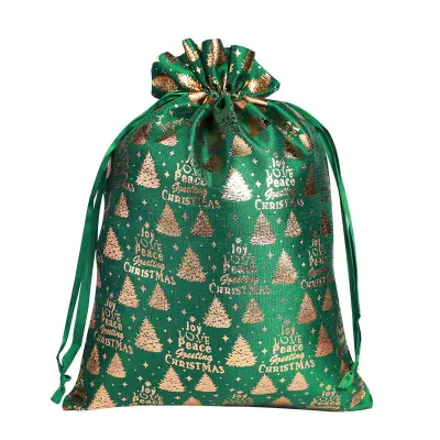 Božične bombažne vrečke z vrvico 30x40cm (2 kosa) - Zlate praznične vrečke