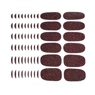 10 Listov Nalepk za Nohte s Pilico - Simpatične in Vodoodporne Nalepke Brown