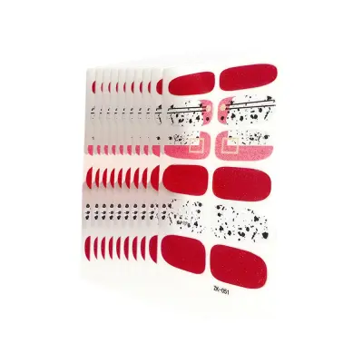 10 Listov Nalepk za Nohte s Pilico - 3D Gradient Bleščeč Dizajn Marjetic