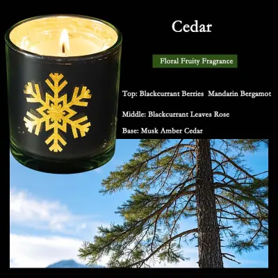 Aromaterapevtska sveča s cedrovim vonjem, občutljiva na svetlobo - romantičen dekor
