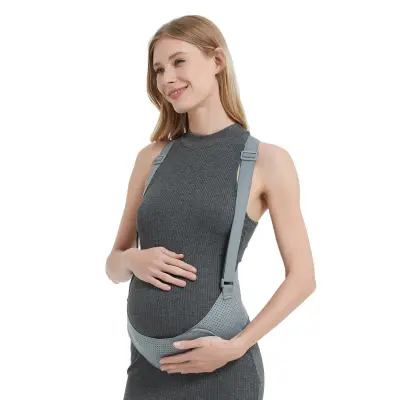 Pas za podporo trebuha v pozni nosečnosti - lajšanje bolečin v medenici in hrbtu Grey M