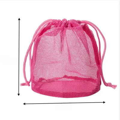 Prenosna Roza Mrežasta Torbica za Toaletne Pripomočke - Zračni Potovalni Organizator