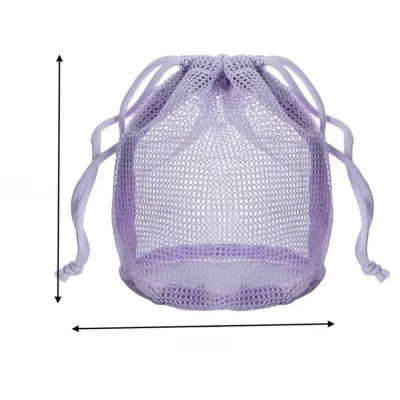 Prenosna vijolična mrežasta toaletna torbica - zračni potovalni organizator