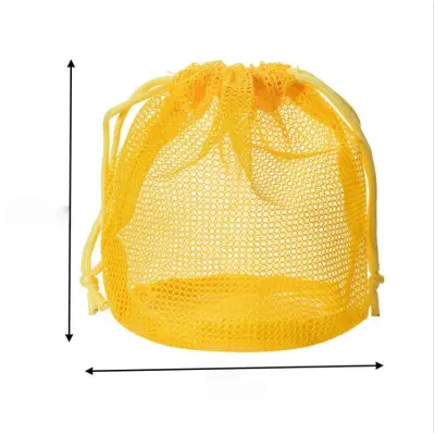Prenosna rumena mrežasta toaletna torbica - zračna potovalna torba z vrvico
