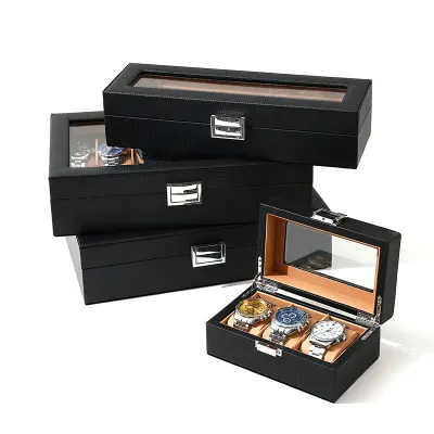 Škatla za uro iz karbonskih vlaken - elegantna vitrina s 3 režami