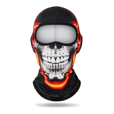 Kolesarska maska za obraz z lobanjo - zračna motoristična balaklava