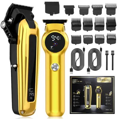 Komplet zlatih strižnikov za lase - profesionalni brezžični strižniki za moške