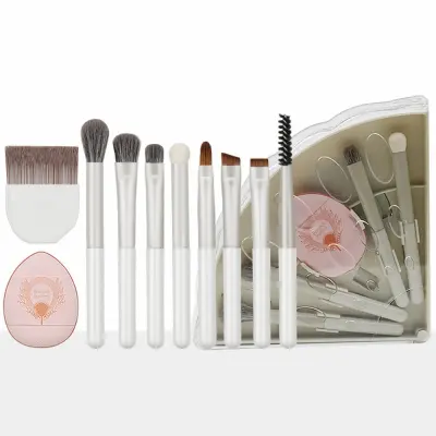 Prenosni Set Čopičev za Ličenje - 10-v-1 Zložljivi Potovalni Čopiči