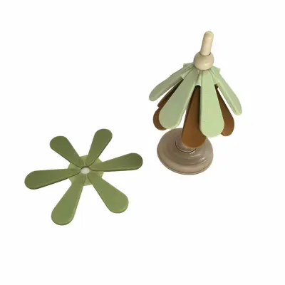 Božična Zložljiva Silikonska Podloga - Toplotno Odporna Podloga za Lonec green+brown