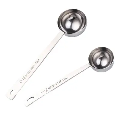 Dolgi Ročaj Merilne Žlice za Kavo Set 2 - Nerjaveče Zajemalke