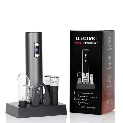 Električni odpirač za vino, šestdelni komplet - polnilni USB avtomatski izvijač