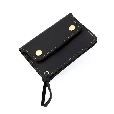 Usnjena denarnica za kovance v vintage stilu - Ročno izdelana denarnica z zadrgo