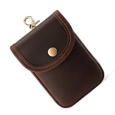 Usnjena torbica za ključe iz govejega usnja - Vintage majhna torbica za pas