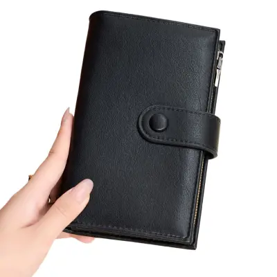 RFID Anti-theft Trifold Ženska Denarnica - Varna PU Usnjena Sklopka