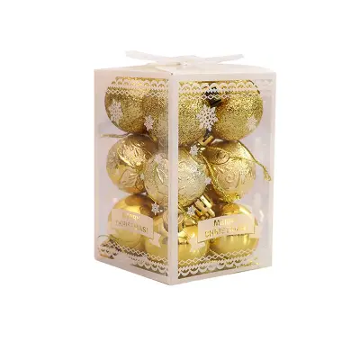 Božični okraski za drevo - Nerazbitne božične krogle (12 kosov) Gold