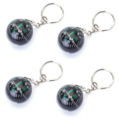 4-Pack Akrilna Kompasna Ključavnica - Prenosno Orodje za Navigacijo