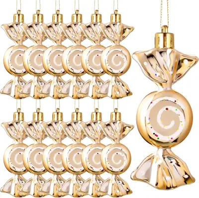 Božični Mini Sladkarije Okraski - Komplet 6, Praznični Okraski za Obešanje Champagne