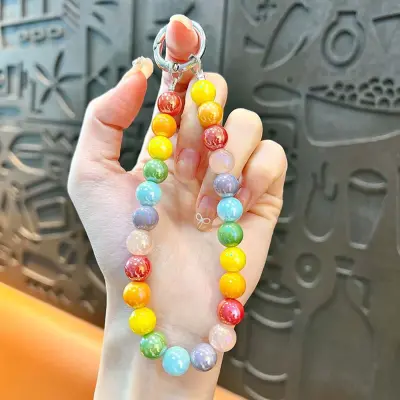 Pisana verižica za telefon Rainbow Candy Dopamine - Akrilni obesek za ključe