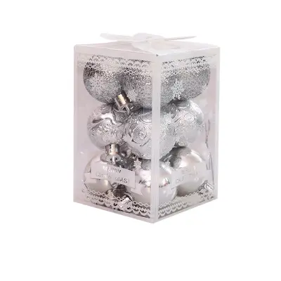 Božični okraski za drevo - Nerazbitne božične krogle (12 kosov) Silver