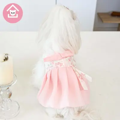 Korean Style Pet Hanbok Dress - Udobna in elegantna obleka za mačke in pse Pink L