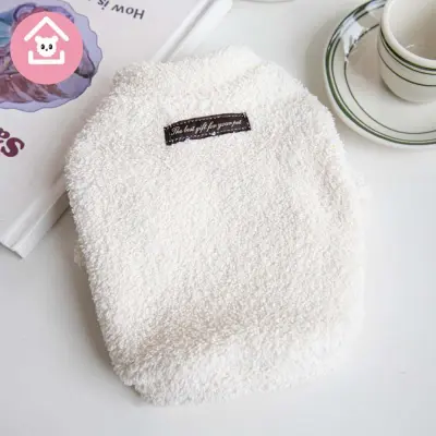 Jesenski zimski ljubek dvostranski flis topel udoben plašč za hišne živali White S