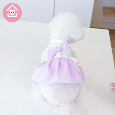 Korean Style Pet Hanbok Dress - Udobna in elegantna obleka za mačke in pse Purple XS