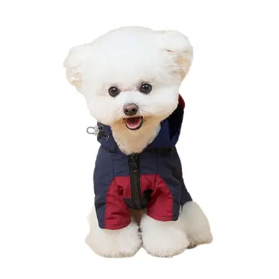 Zimski plašč za pse v mornarsko modri barvi: Debel, topel, vodoodporen, vetrovni  XL