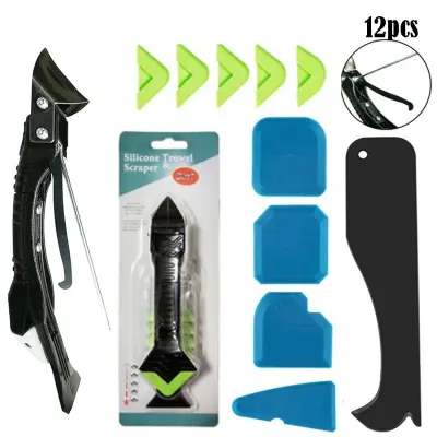 12-delni komplet orodij za tesnjenje: 5-v-1 kovinski nož s kavljem in strgalom