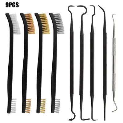 9-delni Mini Komplet Žičnih Krtač: Jeklene, Medeninaste in Najlonske Krtače