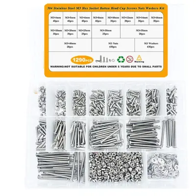 1290PCS Set Vijakov in Matic s Šestrobo Vtičnico iz Nerjavečega Jekla 304