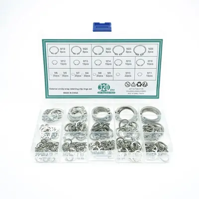 320 kosov Visoko trd Retaining Rings Set, 3-26mm Nerjaveče Jeklo