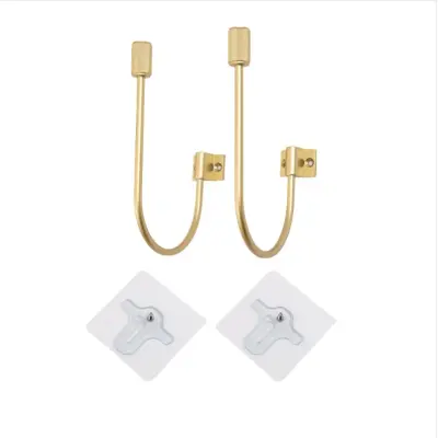 U-oblikovani držalniki zaves brez vrtanja, okenski nosilci iz zlitine Gold