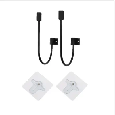 U-oblikovani držalniki zaves brez vrtanja, okenski nosilci iz zlitine Black