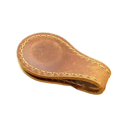 Ročno izdelan usnjen magnetni zaznamek - označevalnik strani v vintage stilu Brown