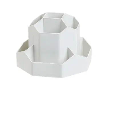 Plastični organizator za pisala velike kapacitete za pisarniško in študentsko mizo Grey