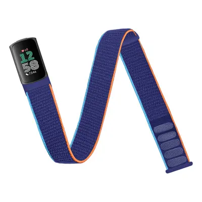 Kompatibilen Fitbit Charge5/6 trak iz najlona z ježkom, vodoodporen in zračen Blue