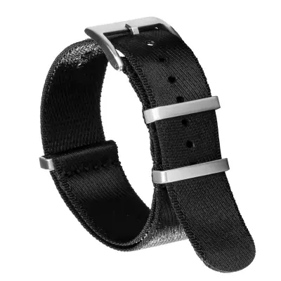 Najlonska pašček za uro, združljiva z Omega Tissot Mido Seamaster 300 Black 22 mm