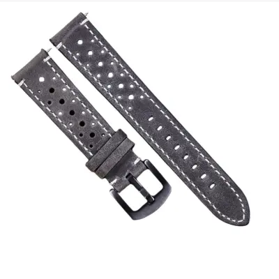 Vintage Usnje Crazy Horse Univerzalni Pas za Pametne Ure - Hitra Sprostitev Grey 20 mm