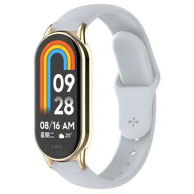 Združljivo z Xiaomi Silikonski pašček za Mi Band 8/9 (Pašček + Konektor) LightGrey
