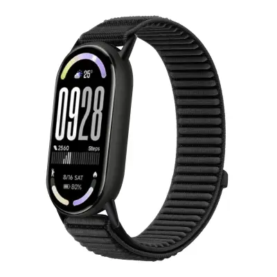 Združljiv z Xiaomi Mi Band 10/9/8 Series najlonski pašček z vzorcem gora Black