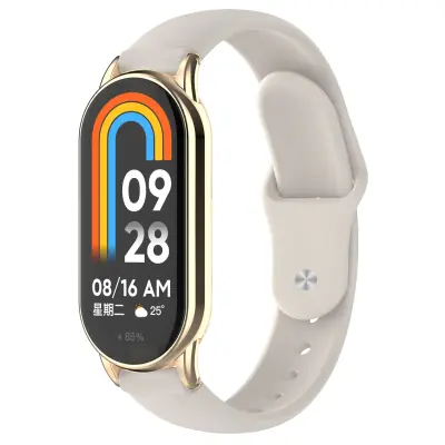 Združljivo z Xiaomi Silikonski pašček za Mi Band 8/9 (Pašček + Konektor) Apricot