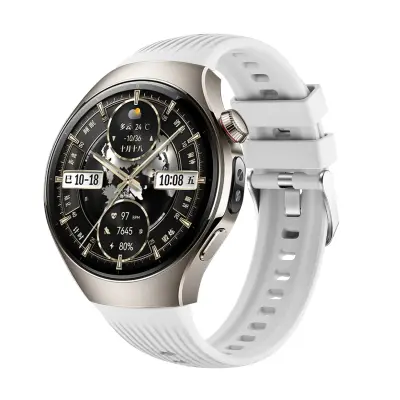 Združljiv s Huawei WATCH5 46MM silikonski pašček: športni in eleganten White